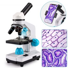 Microscoop Voor Beginners En Studenten - 40x Tot 2000x Vergroting Met Led Verlichting En Smartphone Adapter