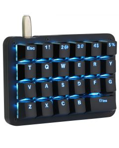 Koolertron One Handed Macro Mechanical Keyboard,Blue LED Backlit Portable Mini One-Handed Mechanical Gaming Keypad 23 Fully Programmable Keys (Blue Backlit/Blue switches)