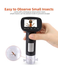 Koolertron Handheld Digital Microscope, Kids Microscope with 2" LCD Screen, Pocket Microscope with 32g Card, 50x-1000x Zoom Focus HD Magnifier for Insect and Plant Observation-Black