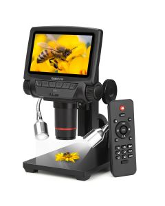  Koolertron 5 inch LCD 1080P Wireless Remote Control Digital Microscope with Adjustable Stand, HDMI/AV/USB Output Camera Video Recorder with 8 LED Adjustable Light Source 