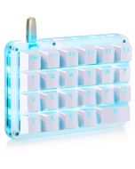 Koolertron One Handed Macro Mechanical Keyboard with 23 Fully Programmable Keys, Portable Mini One-Handed Mechanical Gaming Keypad-White/Red Switches/Blue LED