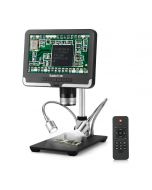7 inch LCD Digital USB Microscope Angle Adjustable with Remote Control,Koolertron 12MP 1920x1080 30fps Video Recorder Image Flip/Reverse Color/Black & White for Circuit Board Repair Soldering PCB Coin