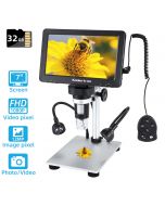 
7 inch LCD Digital USB Microscope with 32G TF Card,Koolertron Upgraded 12MP 1-1200X Magnification Camera Video Recorder,Wired Remote,Rechargeable Battery for Circuit Board Soldering PCB Coins Outdoor
