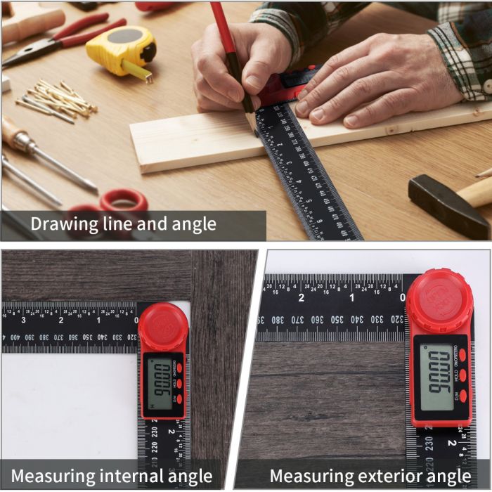 LCD Digital Angle Finder Meter Protractor Goniometer Measure Ruler Tool UK D8U7O 