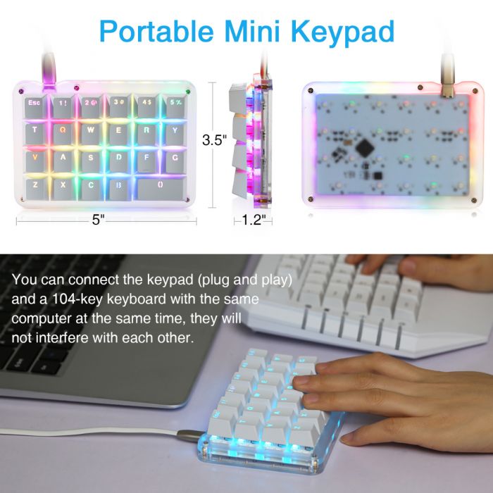 thumbnail image 2 of Koolertron Mechanical Numpad Macro Keyboard, 9-Key Numeric 2 of 14