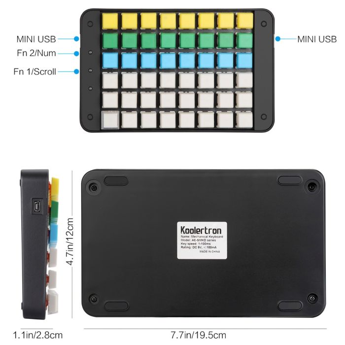 moonskip 　　　Koolertron マットボックス Koolertron Single-Handed Programmable Mechanical Keyboard, PBT