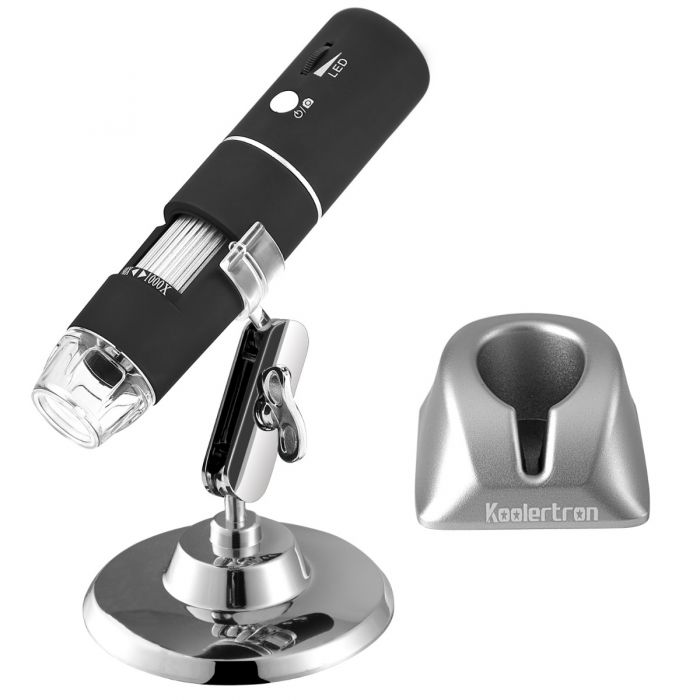 Magtfulde lindre spids Koolertron Wireless WiFi Digital USB Microscope,Portable USB Digital  Microscope Camera with 1000x magnification HD 2MP and 8 LED Digital  Microscope for iPhone, iPad, Android Phone, Windows, Mac