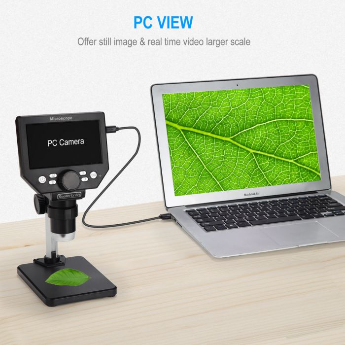 Koolertron 4.3 inch LCD Digital USB Microscope,8MP 1-1000X Magnification  Handheld Electronic Video Recorder Camera,8 LED Light,Rechargeable Battery 