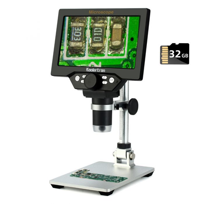 reparatøren Mere filthy Koolertron 7 inch LCD Digital USB Microscope with 32G TF Card,12MP 1-1200X  Magnification Handheld