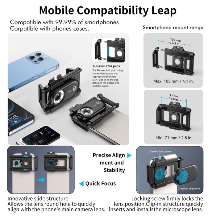 Lentille De Microscope Pour Téléphone Avec Zoom 150X - Filtre CPL