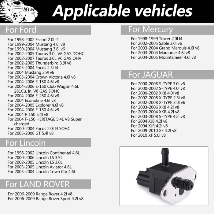 Koolertron FPS7 Fuel Injection Pressure Regulator Sensor for Ford