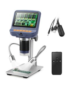  Koolertron 4.3 inch 1080P LCD Digital USB Microscope with 10X - 220X Magnification Zoom,8 LED Adjustable Light Source, Camera Video Recorder For Phone Repair Soldering Tool Jewelry Appraisal Biologic Use