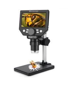 Koolertron 4.3 inch LCD Digital USB Microscope,8MP 1-1000X Magnification Handheld Electronic Video Recorder Camera,8 LED Light,Rechargeable Battery for Circuit Board Repair Soldering PCB Coins