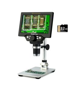 Koolertron 7 inch LCD Digital USB Microscope with 32G TF Card,12MP 1-1200X Magnification Handheld Camera Video Recorder,8 LED Light,Rechargeable Battery for Circuit Board Repair Soldering PCB Coins