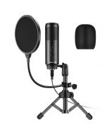 Koolertron USB Podcast Microphone, Hi-res Sampling Rate 96KHZ/24BIT Condenser Cardioid PC Mic for Streaming, Studio, Voice Over, Skype YouTube Videos Vocal Recording, Compatible with Laptop Desktop 