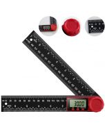 Koolertron Digital Protractor Digital Angle Finder Ruler Digital Goniometer 200mm 360 ° LCD Display Nylon Glass Rule Meter Measuring Tool