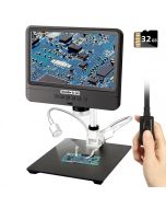 Koolertron 8.5" LCD Digital Microscope Adjustable Display Bracket, 12MP Photo Capture 1920x1080 30fps Video Recorder 32G TF Card Support Image Flip/Reverse Color/Black & White