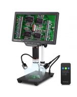 Koolertron 10.1" LCD Digital Microscope Adjustable Display Bracket, USB Electronic Microscope Camera UV Filter with IR Remote HD for Circuit Board Repair Soldering PCB Coins